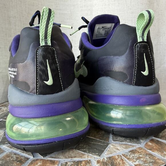 Nike Air Max 270 React CT1617-001 Black Green Purple Size 13 - Picture 11 of 16